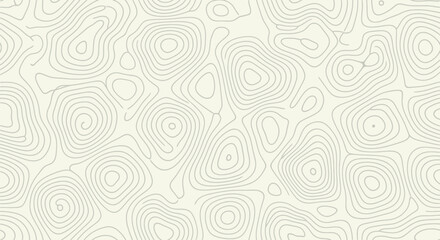 Abstract topographic map lines forming a seamless pattern on a cream background. © Indar