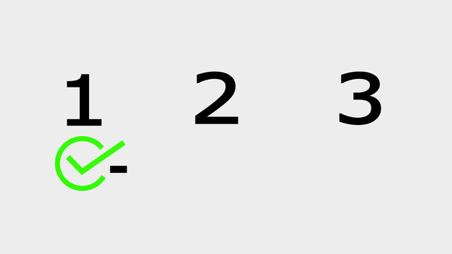 Progression icon with first step highlighted