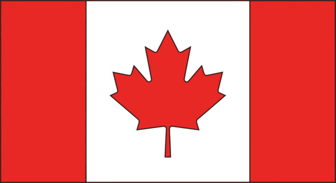 The national flag of Canada, featuring a red maple leaf on a white square between two vertical red bars.