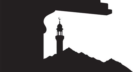 Ramadan Mosque Silhouette Icon Graphic