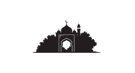 Ramadan Mosque Silhouette Riverside Greeting Card