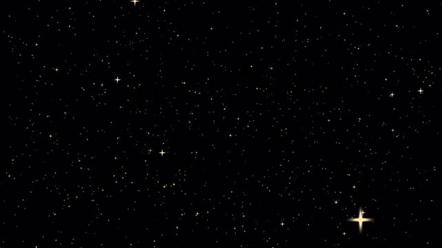 white glitter stars and sparkling particle dust animation on black background, overlay for festive celebration 4k video