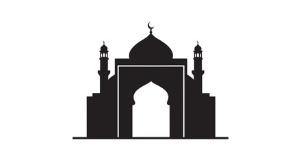 Ramadan Mosque Silhouette on Mountain Wall