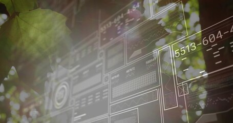 Displaying semi-transparent wireframe interface hovering over canopy, leaf left, showing 5513-604-