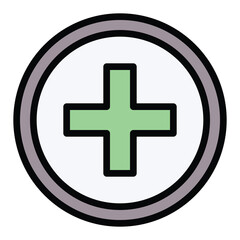 Obraz premium Add, Plus Vector Icon, User Interface Related Lineal Colour Style Vector Icon.