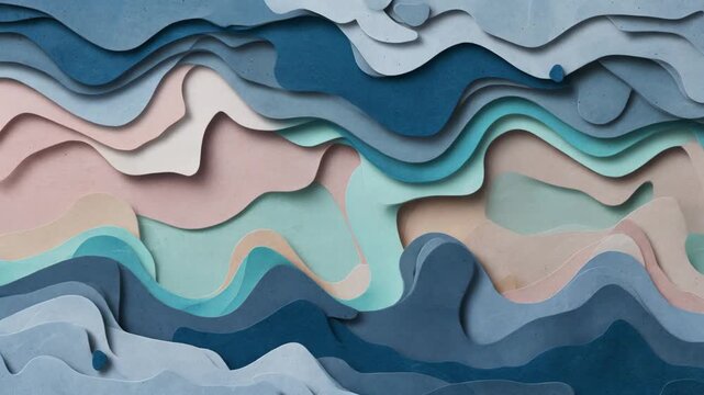 Layered paper abstract background with soft depth and parallax movement, ideal for corporate presentations, slides, and modern design videos.