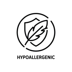Obraz premium Hypoallergenic symbol with leaf and shield icon allergy friendly health and wellness