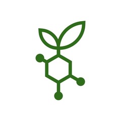 Nature leaf tech logo minimalist design vector illustration