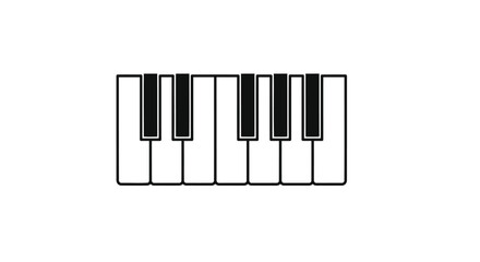 Fototapeta premium Vector piano keyboard, isolated piano keys, music instrument illustration, for website or presentation, black and white