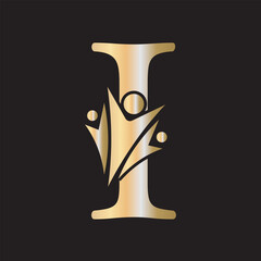 Initial Graduation Logo Combine With Letter I Vector Template
