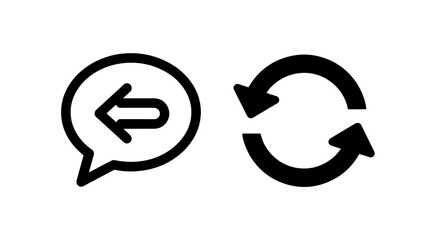 Icons representing going back and repeating actions, backward arrow and circular arrows