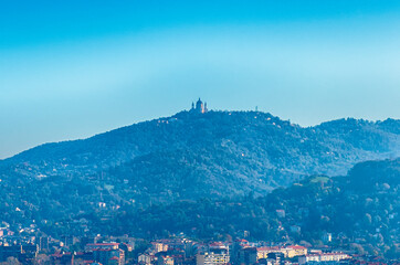 Basilica di Superga dominating Turin on a clear winter day