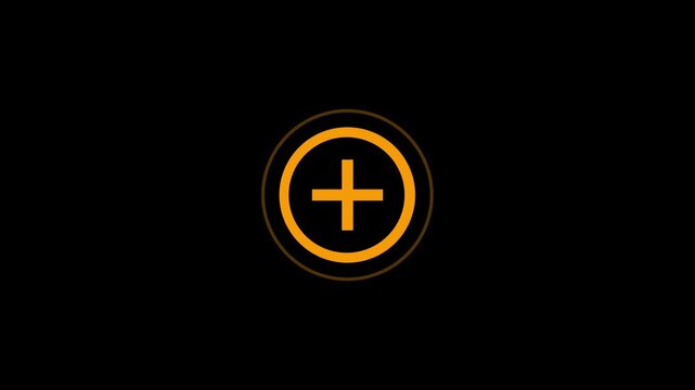 A simple orange plus sign icon inside a circular frame