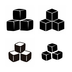 Obraz premium Arrangement of black cubes in different geometric configurations