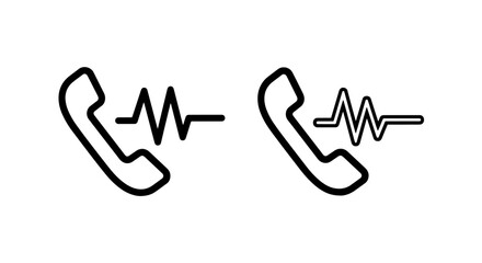 Two telephone receivers with sound wave icons, representing calls and audio communication