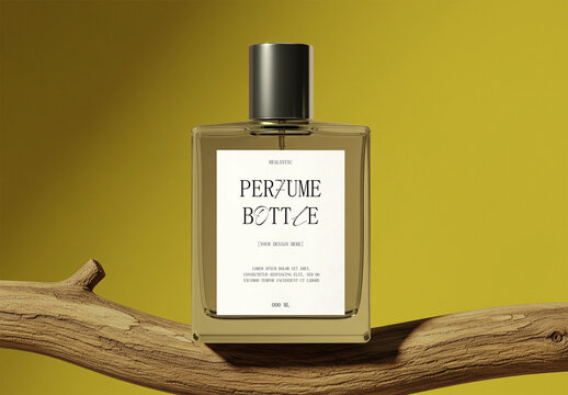 Transparent Perfume Bottle Mockup