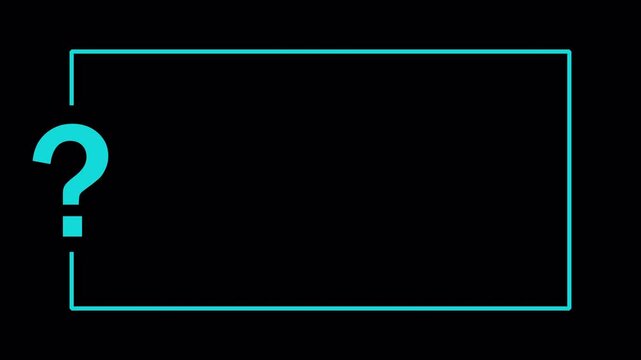  question mark sign animation quiz trivia game competition question mark frame for quizzes on transparent background in 4k animation with alpha channel