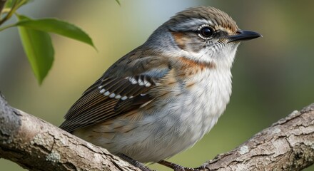 Close up of a small bird perched on a branch in natural daylight