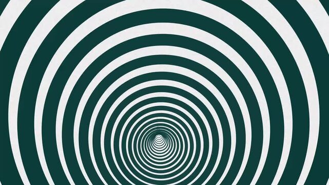 Hypnotic illusional Spiral  Animation with Infinite Circular Loop in teal color with cream background color for Trippy loop Motion Graphics, perfect for online games, branding, advertisements etc