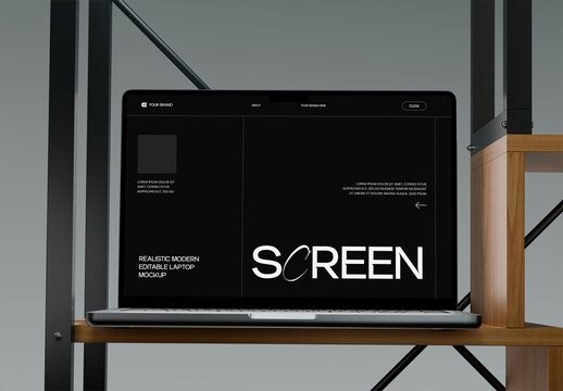Editable Laptop screen Mockup Template