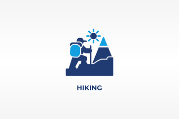 HIKING vector, icon or logo sign isolated symbol illustration