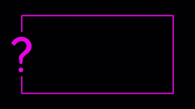  question mark sign animation quiz trivia game competition question mark frame for quizzes on transparent background in 4k animation with alpha channel