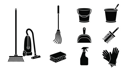 Set of Cleaning Supplies Icons © Ishara sandeepa