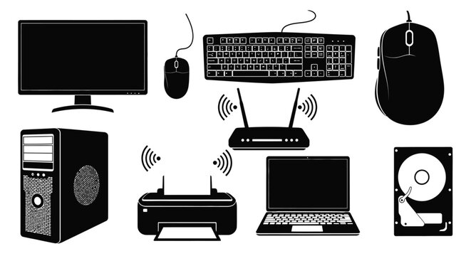Set of Computer Hardware Icons