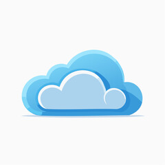 Fototapeta premium Abstract Cloud Vector Illustration: Minimalist Design with Soft Rounded Contours and Gentle Sky-Blue Gradients