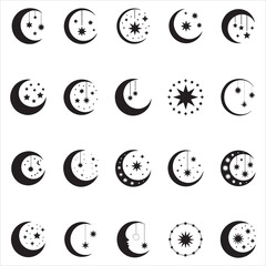Fototapeta premium Moon and Stars Clip Art 
