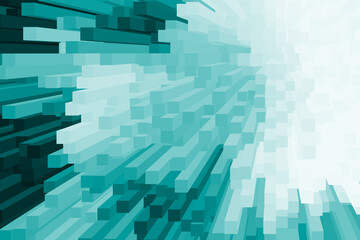 Naklejka premium A vibrant abstract composition featuring extruded geometric forms, suggesting energy and motion