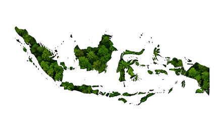 Vibrant Green Indonesian Archipelago Map Illustrating Ecological Wealth and Sustainable Environment