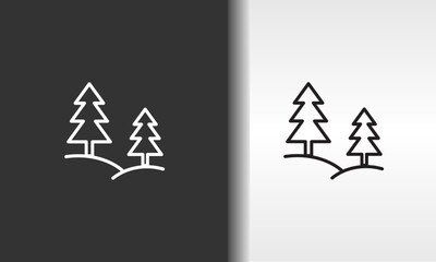 Forest Vector, Icon Or Logo Sign Isolated Symbol Illustration