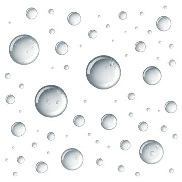 White bubbles clear transparent isolated on a transparent background