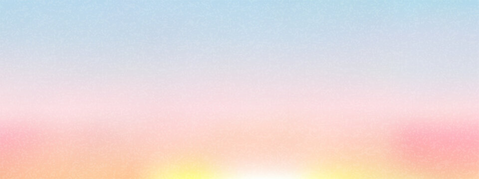 Texture background sunrise and sunset gradation gradient with grain sky overlay. Blur degrade pastel and color pink vector with abstract soft light. Minimal texture banner and holographic.