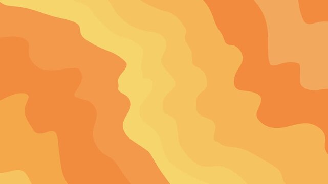 Abstract wavy animation, yellow, orange organic wave motion background. Aesthetic groovy gradient cartoon beach wallpaper with geometric curvy lines texture. Perfect for elegant presentation, web bann