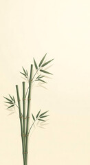 Obraz premium Bamboo Plant Stem Leaves Green.