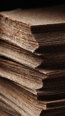 Close up view of stacked paper sheets highlighting texture and detail