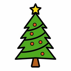 Obraz premium christmas tree vector illustration