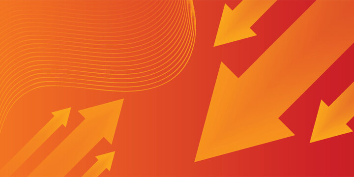 Modern orange creative economy investment report chart arrow up illustration background