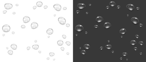 Realistic water drops. PNG drops, condensation on the window, transparent water drop. Abstract water drops, bubbles on transparent background, digital liquid design, Stock royalty free