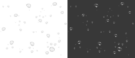 Realistic water drops. PNG drops, condensation on the window, transparent water drop. Abstract water drops, bubbles on transparent background, digital liquid design, Stock royalty free