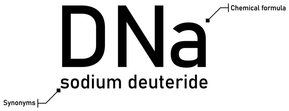 Sodium deuteride chemical formula and synonyms with callout titles