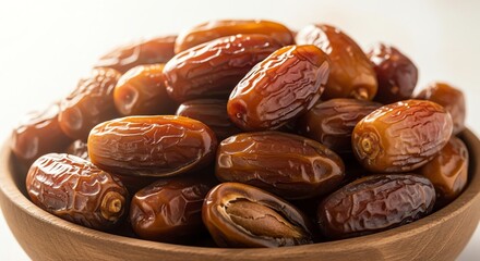 Obraz premium Dates in wooden bowl