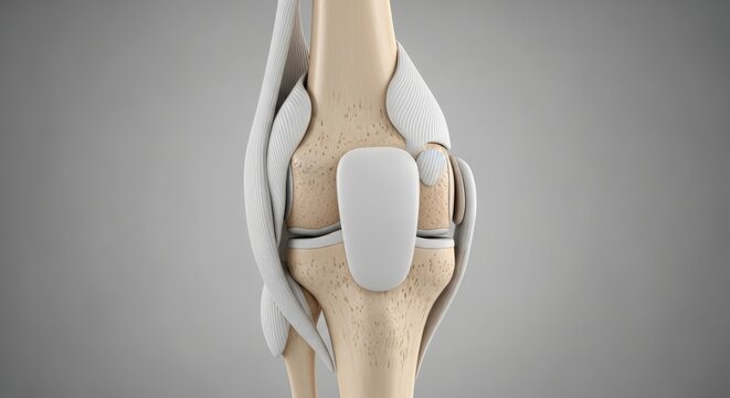 Anatomical Illustration of Human Knee Joint.