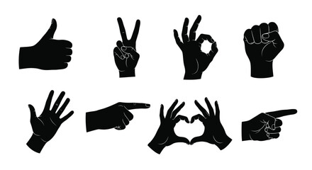 Fototapeta premium Set of Hand Gesture Icons
