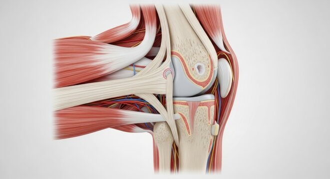 Anatomical Illustration of the Human Knee Joint.