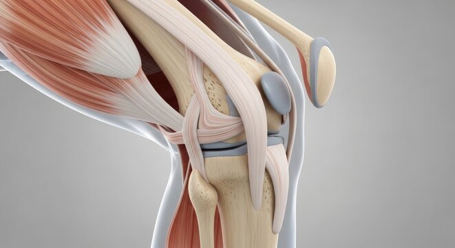 Anatomical Illustration of the Human Knee Joint.