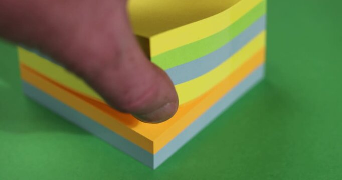 paper for notes on paper, stationery made of thin paper with glue on one side for ease of use and gluing