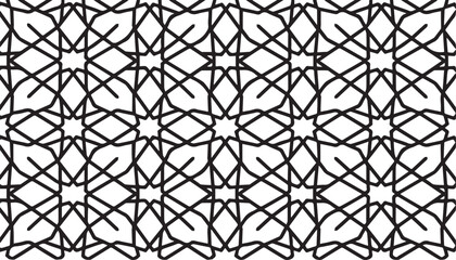 Ramadan geometric pattern, Islamic ornament, seamless silhouette design, intricate motifs, elegant minimalist decoration, Arabic art vector